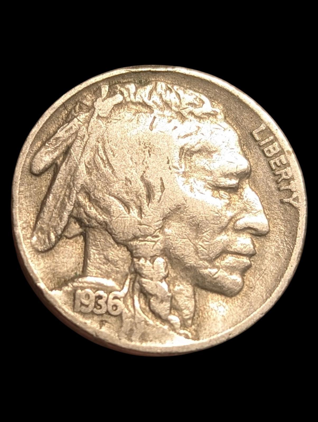 1936 Buffalo Nickel F Mint Mark