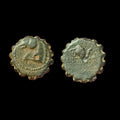 塞琉古王国，青铜币17。德米特里一世·索特尔，公元前162-150年。马与象头。