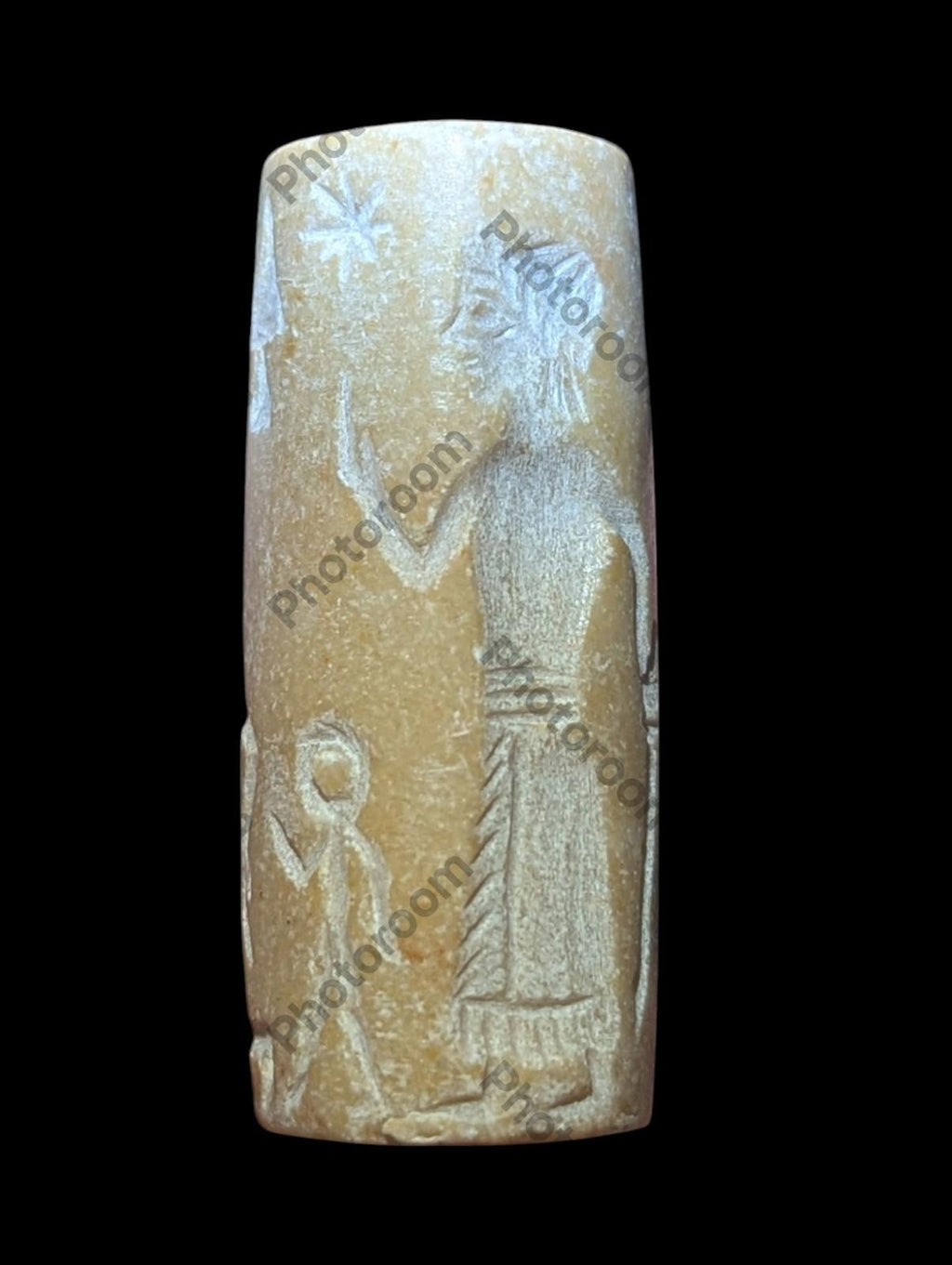Agate Stone King Ancient Near Eastern  Cylinder Intaglio Bead