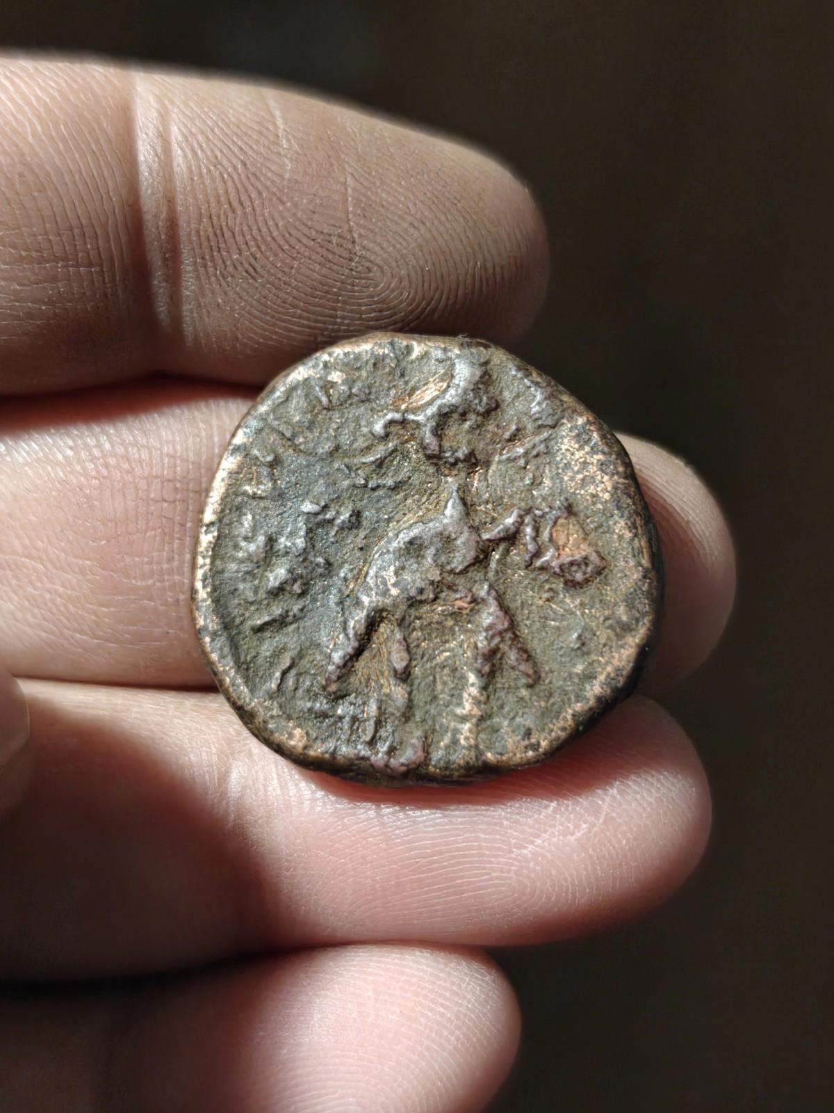 HUVISHKA Empire Kouchan INDE Ancienne Authentique pièce grecque MAO ÉLÉPHANT*