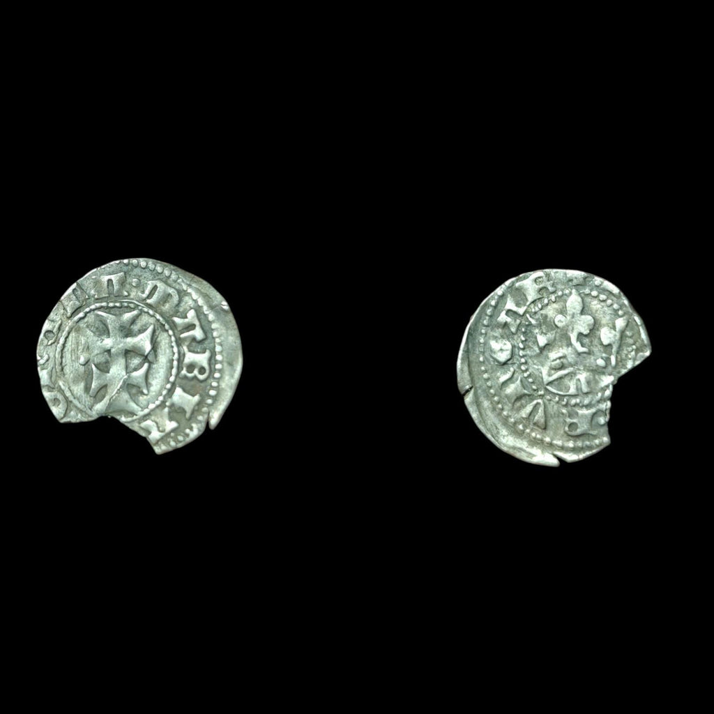 Silver Dinar Coin Hungary Queen Maria 1382 Medieval Circulated Rare