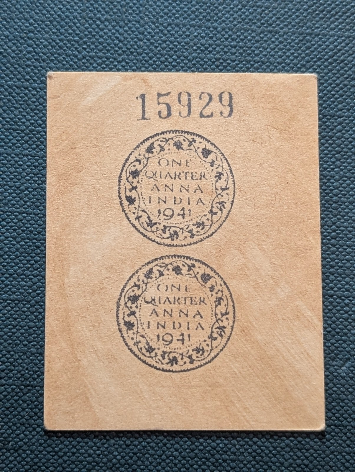 Indian State Ramgarh Raj Half Anna WW II World War II Cash Coupon