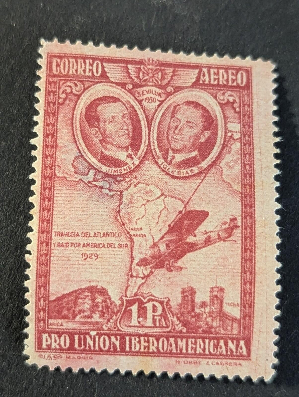 Travelstamps: 1930 Spain Air Mail Stamp Sc #C55 Ibero America Exposition DG