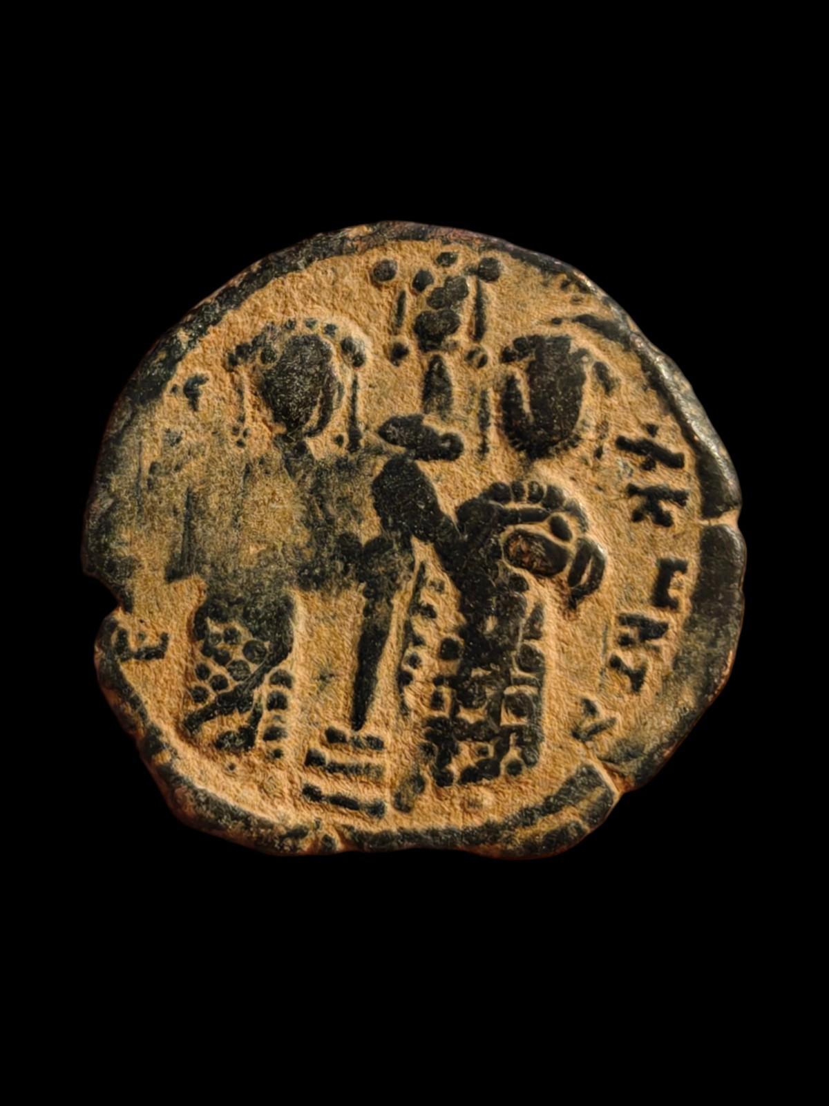 ARAB BYZANTINE Zangid Atabegs JESUS CHRIST Ancient ISLAMIC Coin 1145 AD