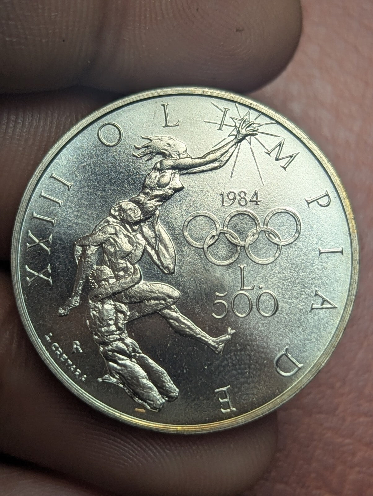 San Marino 500 Lire 1984 Summer Olympics Proof Only 15k Minted