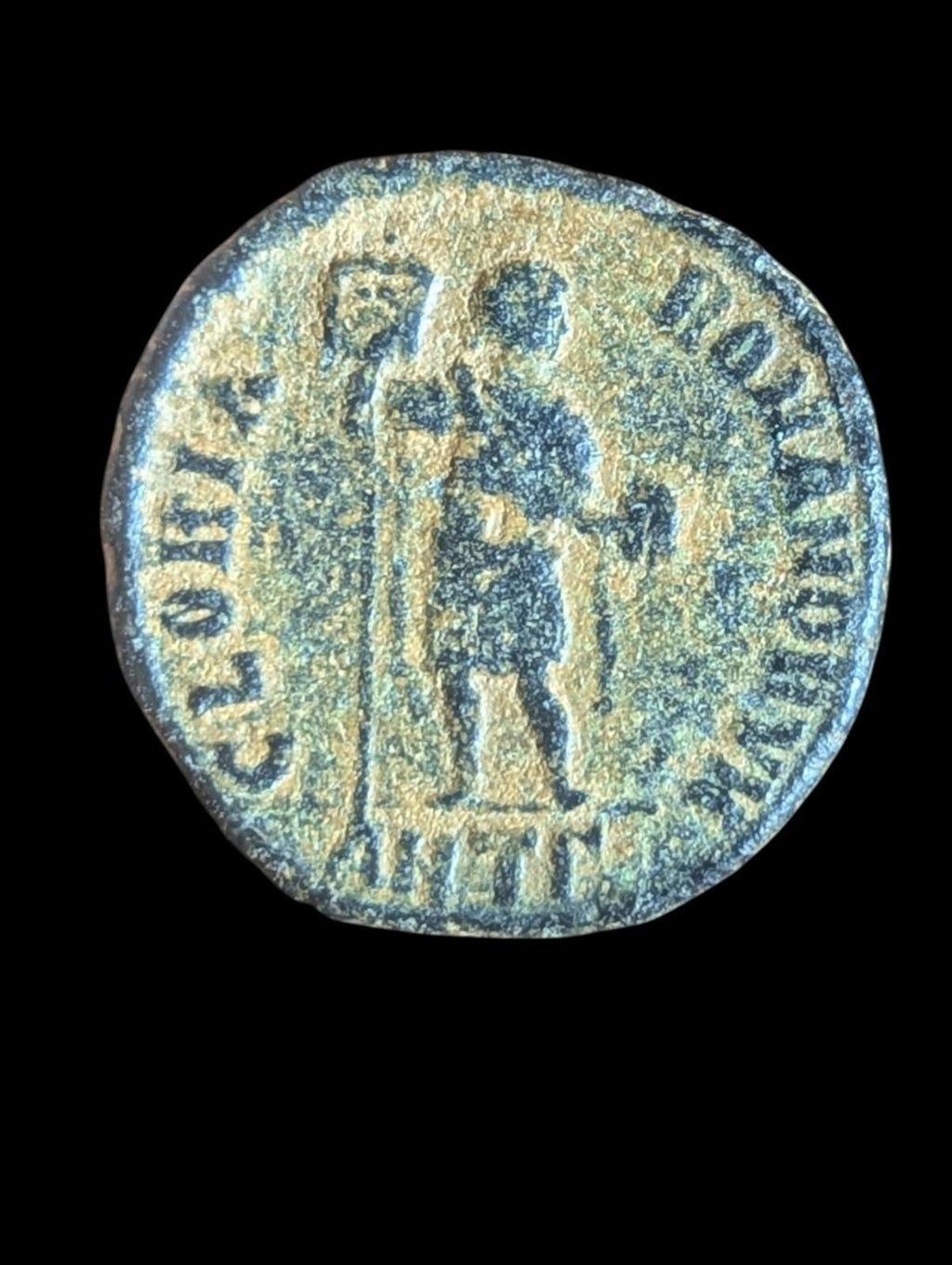 Honorius "GLORIA ROMANORVM Holding Globe" AE2 of Antioch. AD 393-395