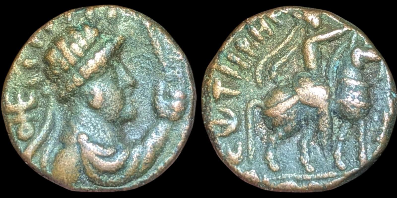 Indien Kushan Soter Megas Tetradrachm HIGH QualityBronze 20 mm 8g
