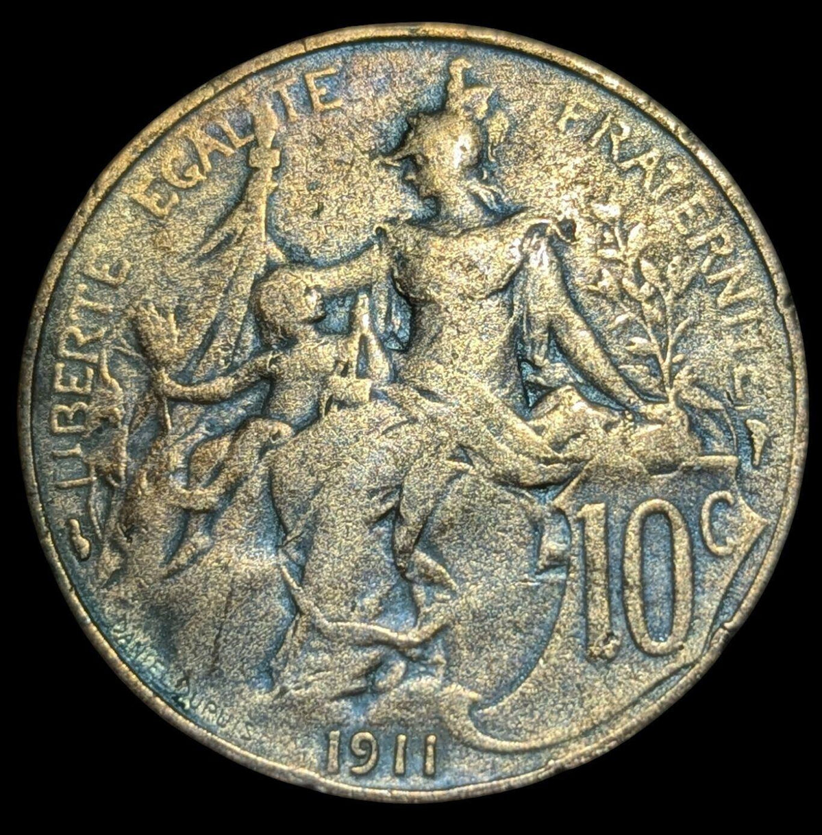 1911 France 10 Centimes High Grade! Beautiful!