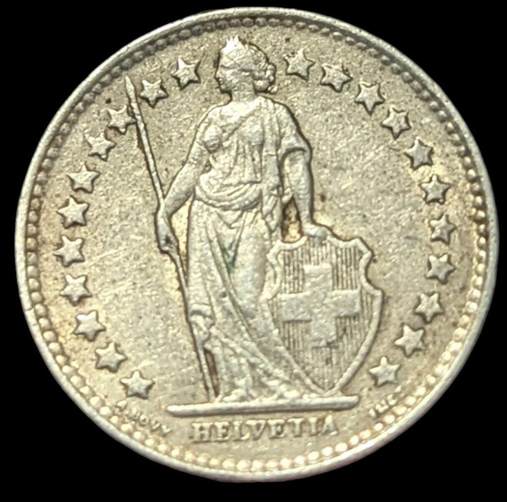 Pièce de 1/2 franc suisse en argent de 1944-B