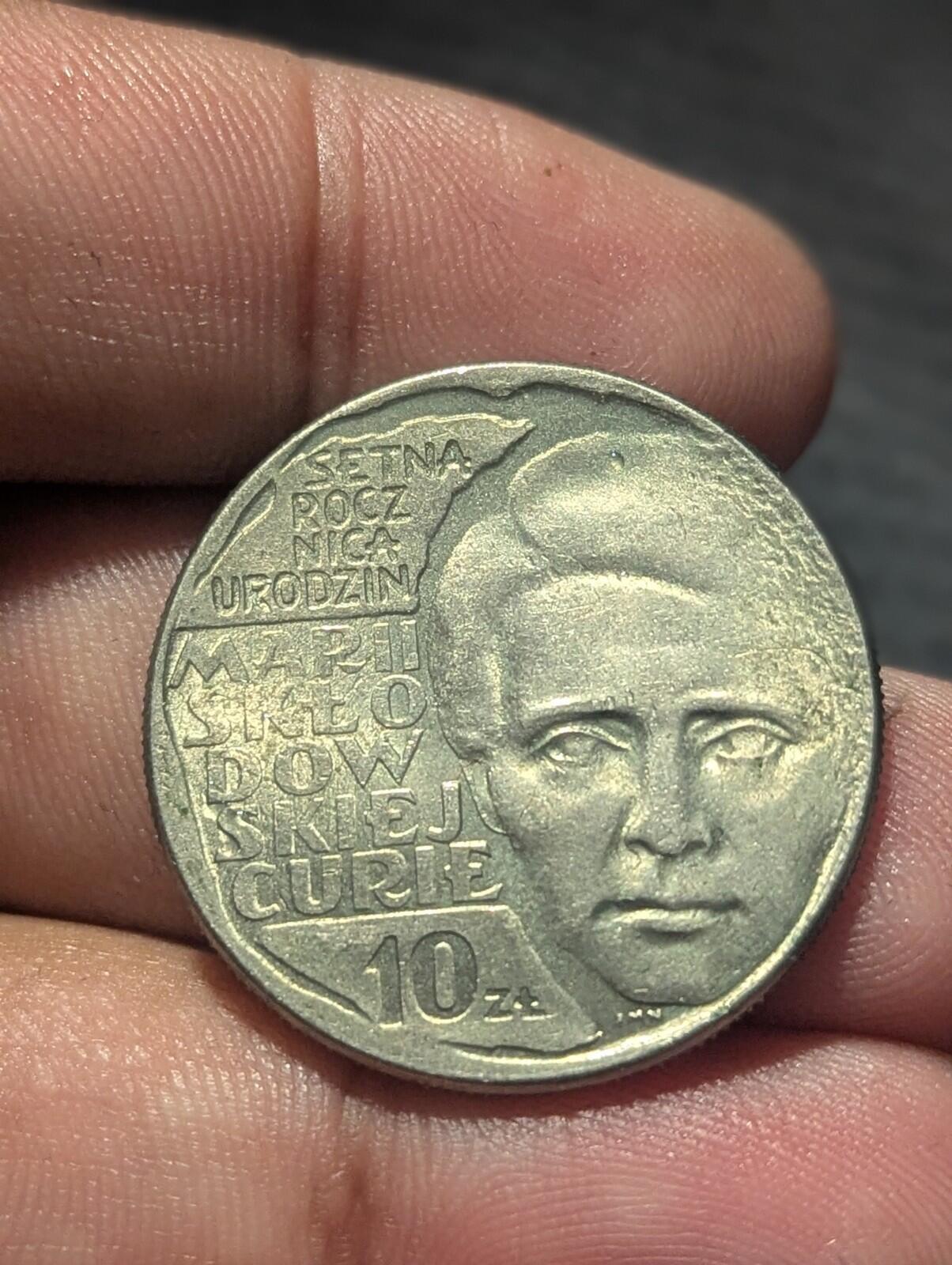 波兰旧纪念币 10兹罗提 1967年 - 玛丽亚·斯克沃多夫斯卡·居里