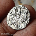 #N4#S9#Indian  Samanta Deva (850 AD) silver big flan coin. Superb grade Rare