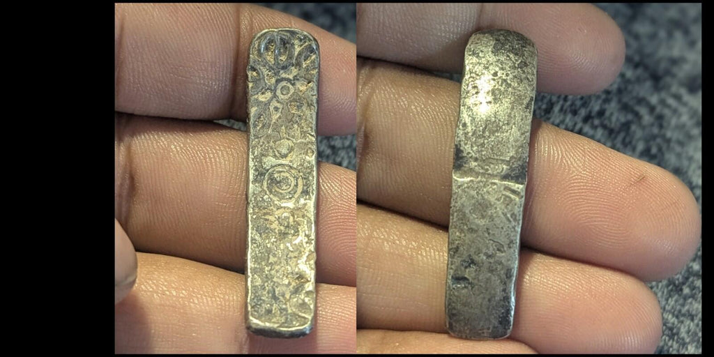 ⭐印度⭐. 古代犍陀罗国（GANDHARA JANAPADA）真品古老公元前600年弯曲银条币