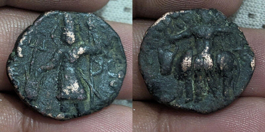 印度 古代贵霜国王 贵霜帝国，婆苏提婆二世（公元192-225年）铜币 8克