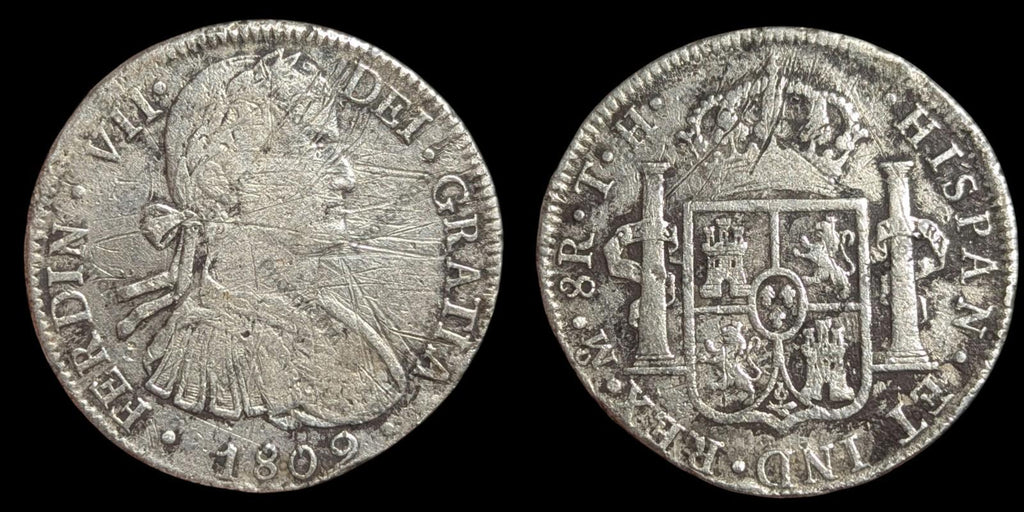 1809 Mo Mexico City 8 Reales Date Clé Meilleure Date .903 Argent Monnaie Mexicaine