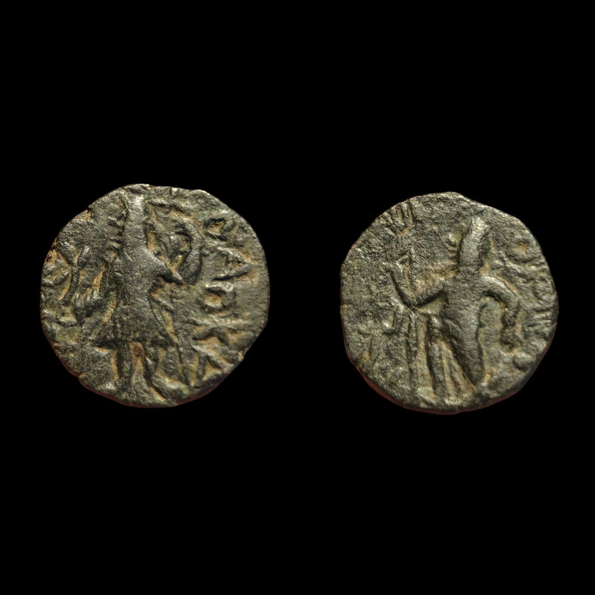 Empire kouchan Drachme Inde ancienne Kanishka Ier 120-150 après J.-C. Pièce en bronze, 4,6 grammes