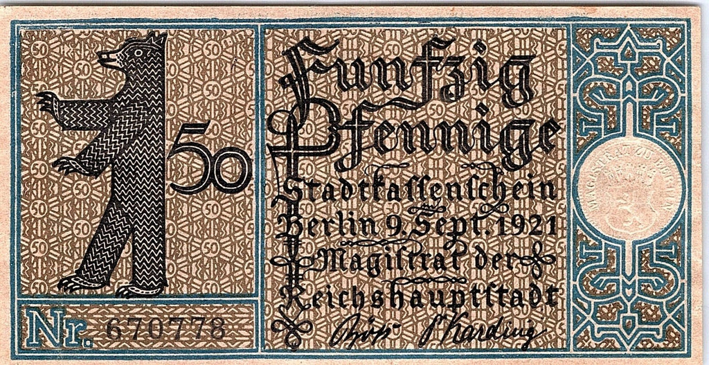 Berlin, Prussian province50 Pfennigs Districts Series - Issue 13: Tempelhof