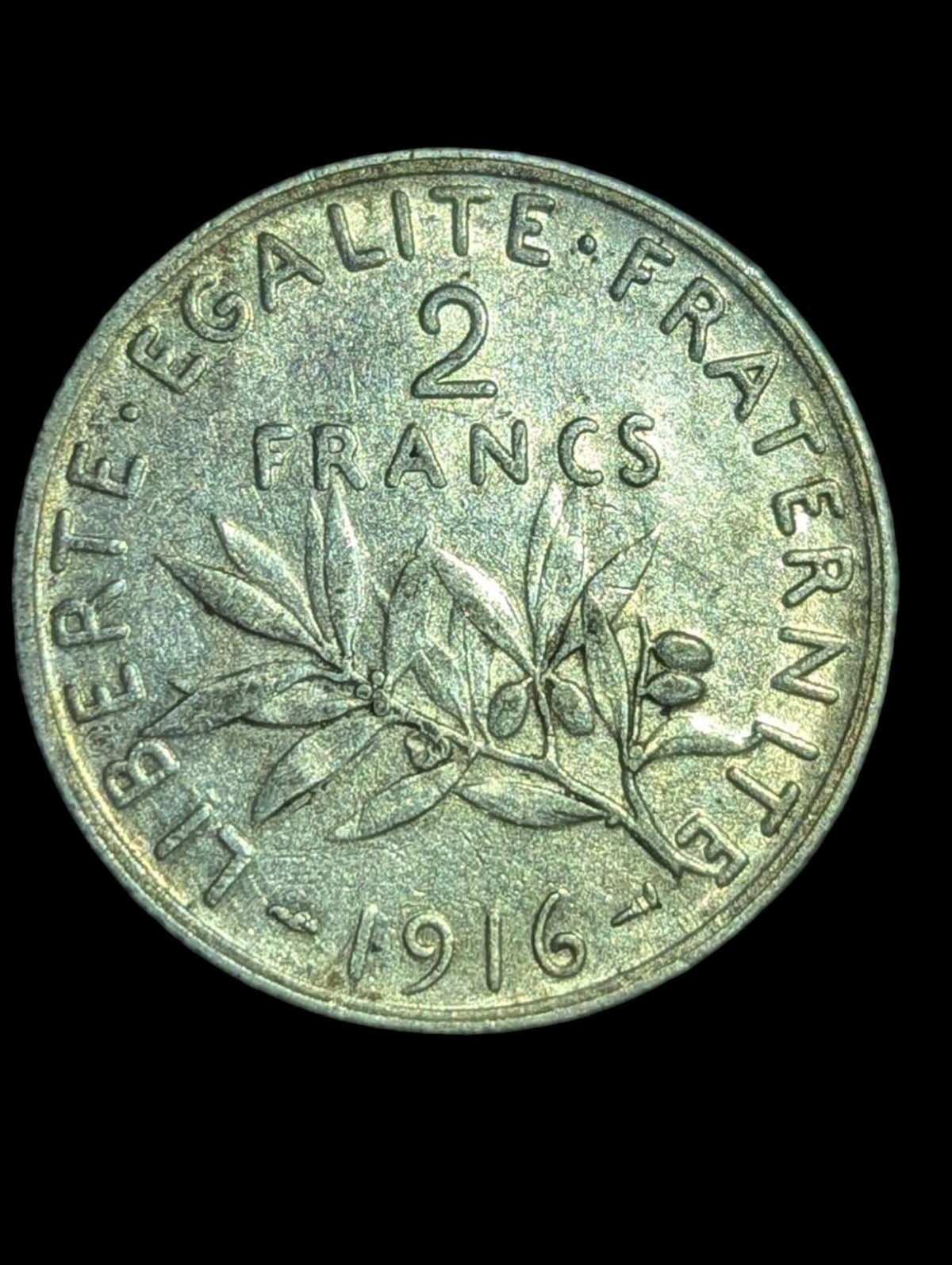 1916 France 2 Francs KM# 845.1 Circulated Coin