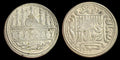 India 850-1940 Old Token Islamic Silver Coin Mogul Temple & 4 Khalifa Names Rare