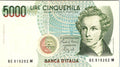 5000 Lire 1985. Italy banknote, Ciampi & Speziali - VINCENZO BELLINI !!