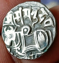 #Z86#Indian OHINDA DYNASTY Samanta Deva HORSE & BULL SILVER coin BEAUTIFUL GRADE