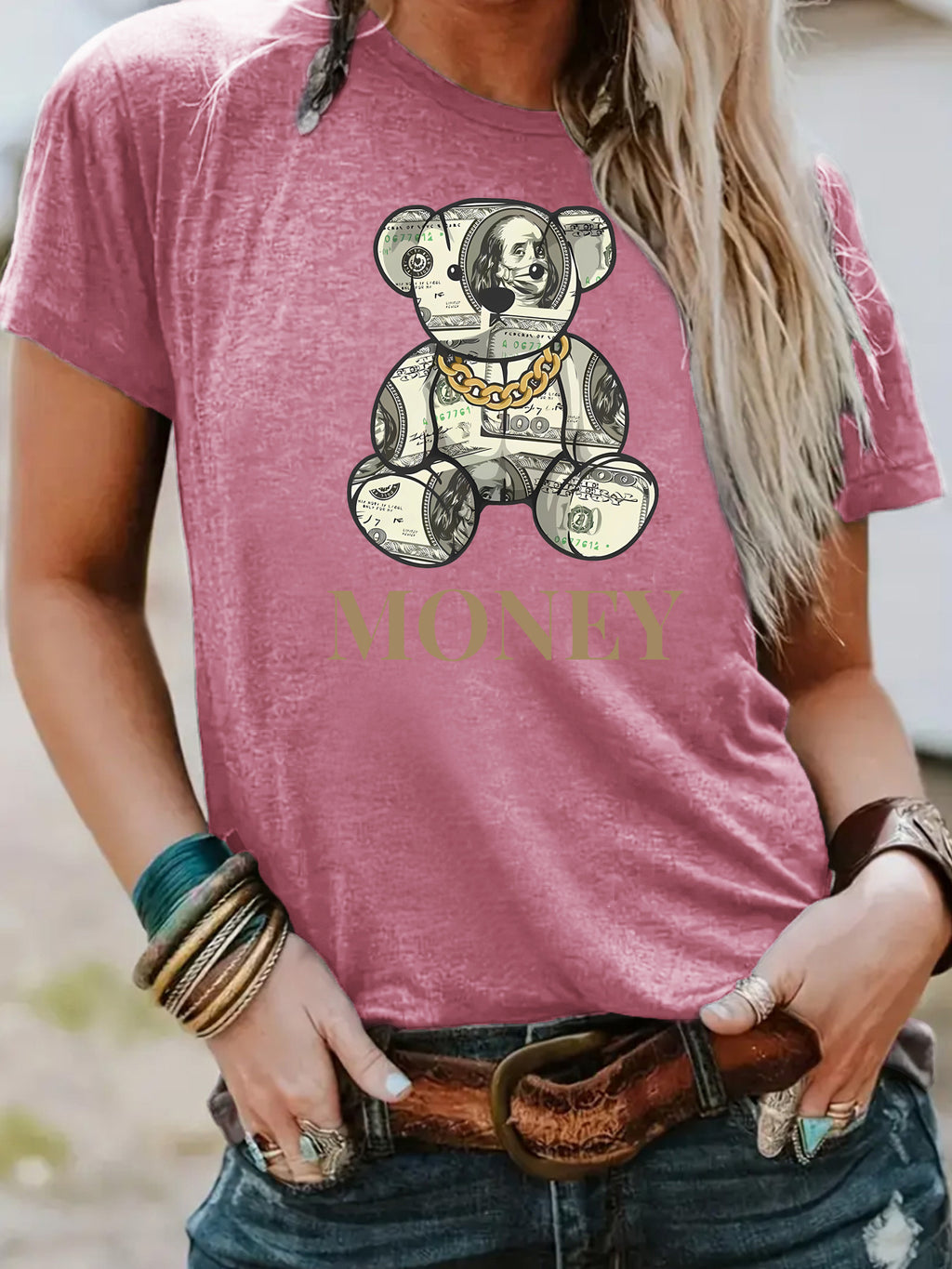 T-shirt MONEY banknote bear image