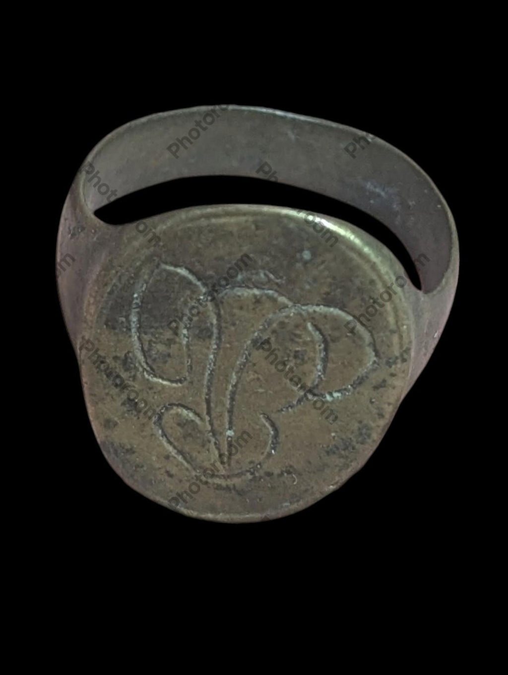Medieval Antique Brass Masonic Ring Circa 18th To 19th Century Ad