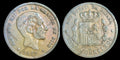 1877 OM SPAIN 🇪🇸 Bronze 10 CENTIMOS Coin, ALFONSO XII.