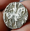 #PD7#Indian Indus valley Area Samanta Deva (850 AD) silver HORSE & BULL coin.