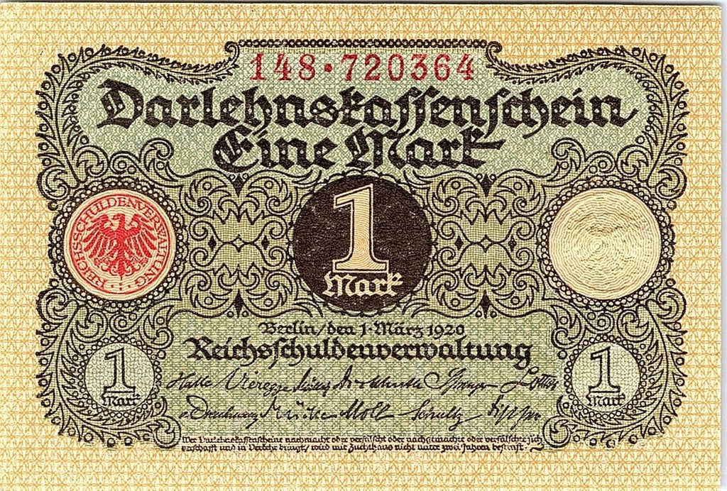 Paper Money From Germany, 1 Mark, 1920 Bank Note