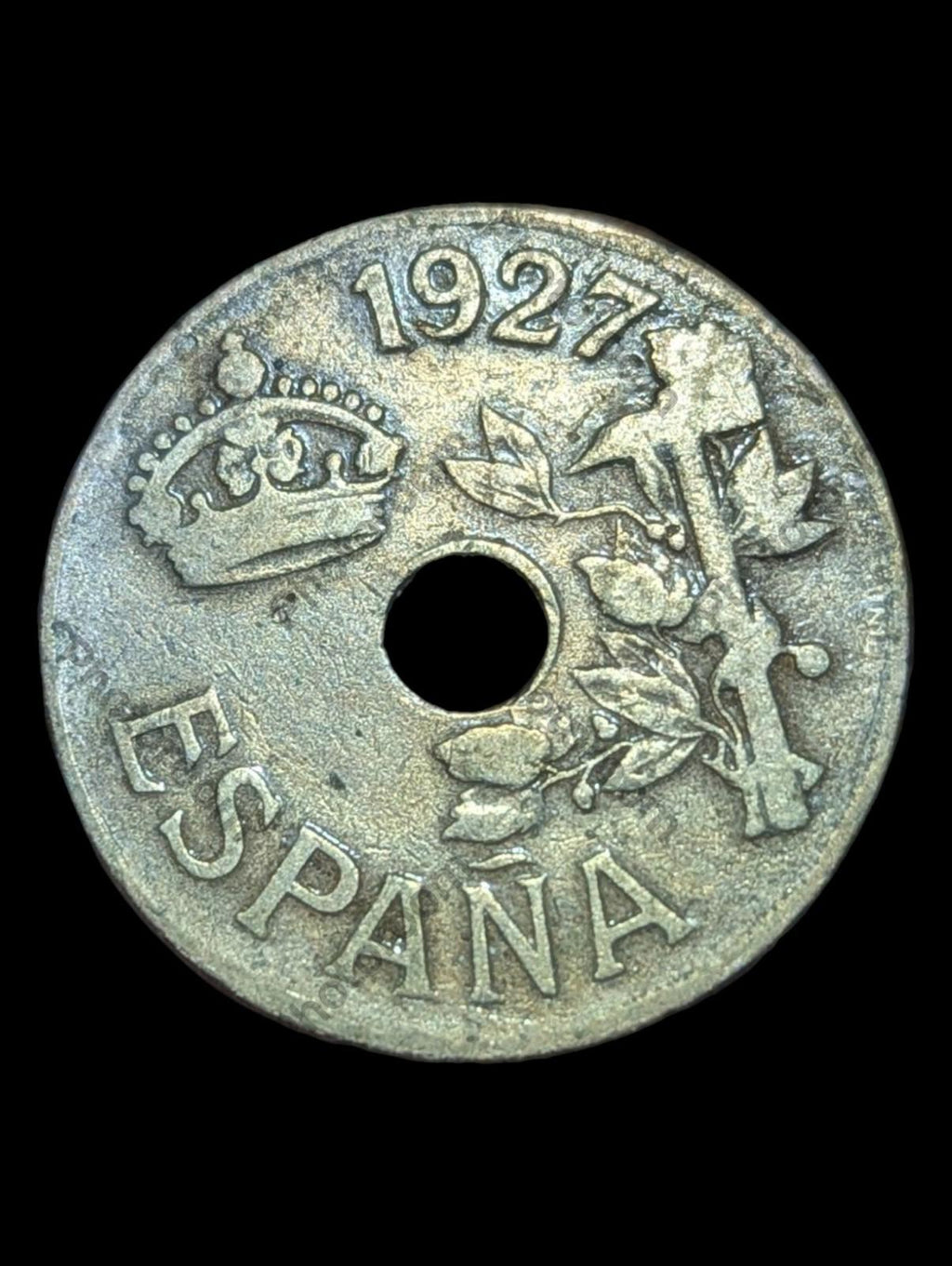 Pièce espagnole de 25 centimes, Espagne, 1927, vintage #2