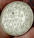 #E3#Victoria-British India Silver Rupee-1901-Bombay Mint Nice grade