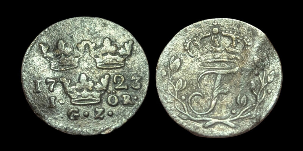 Sweden 1 Ore 1723 GZ Frederick I Silver Coin