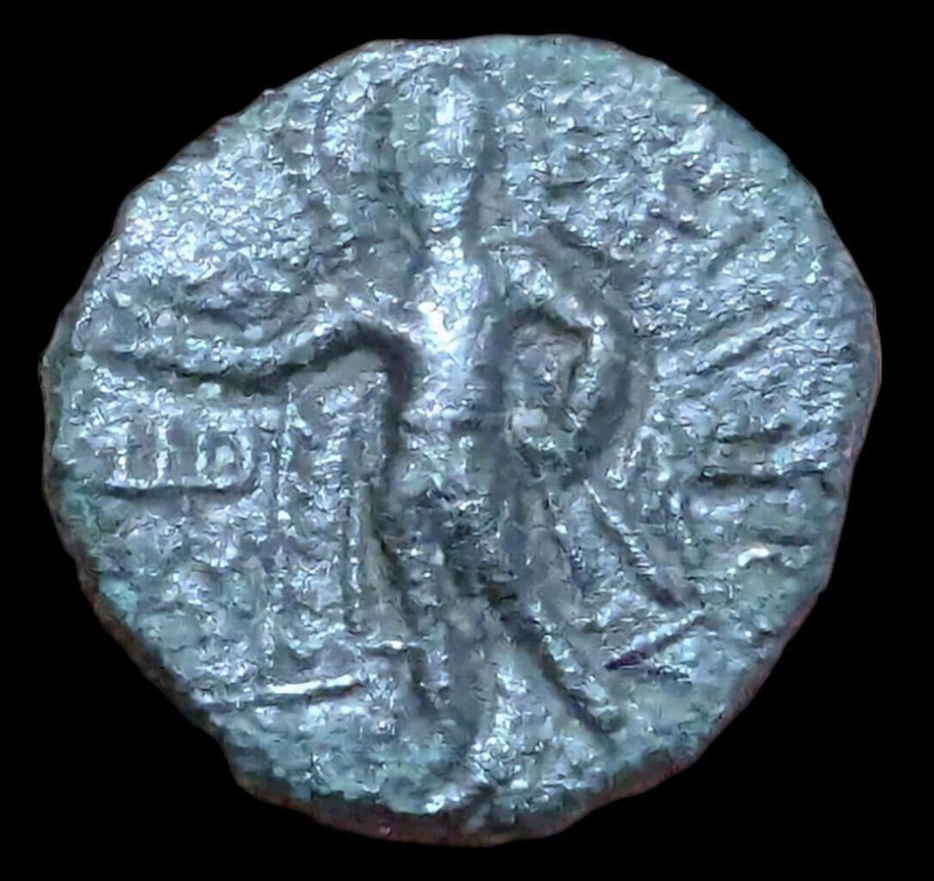 Great Indian ancient  kushan king Kanishka Coper 4gm 128-150 CE AD 1/4 Unit