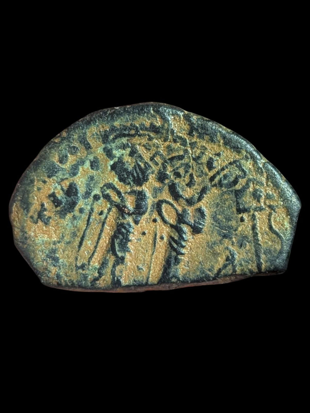 Islamic ARAB Byzantine Period UMAYYAD Æ Fals,  Two Standing Caliphate 685-690