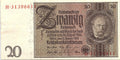 Germany  20  Reichsmark  Berlin  22.1.1929  Series  Circulated Banknote