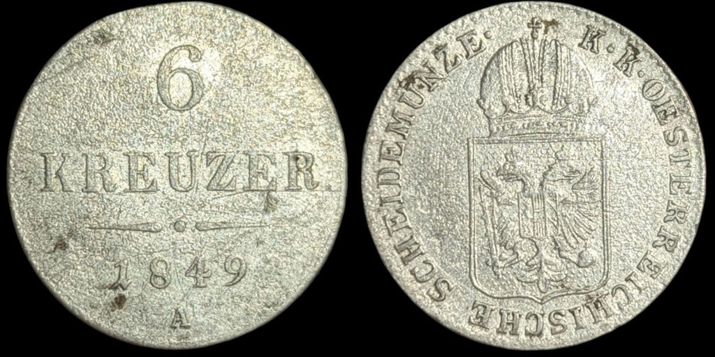 1849-A Autriche 6 Kreuzer KM# 2200 3Y9C