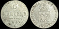 1849-A Autriche 6 Kreuzer KM# 2200 3Y9C