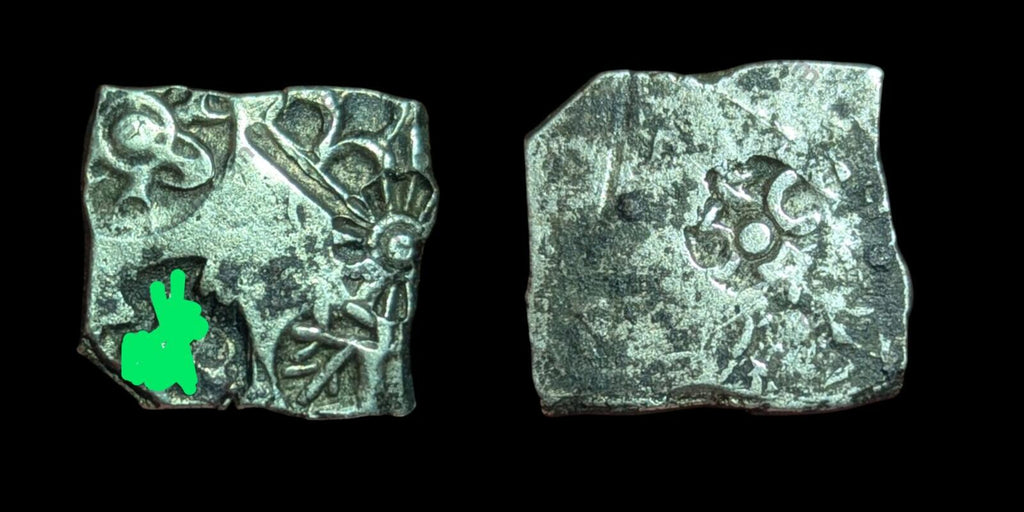 India ⭐ INDUS Valley Mayuriyan Punch ⭐ silver Coin 300 BC 🦌DEER