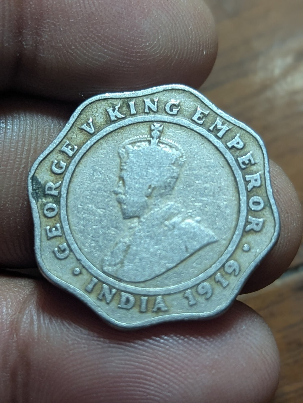 British India RARE 1920 4 Annas, King George V & Emperor Vintage KM#519