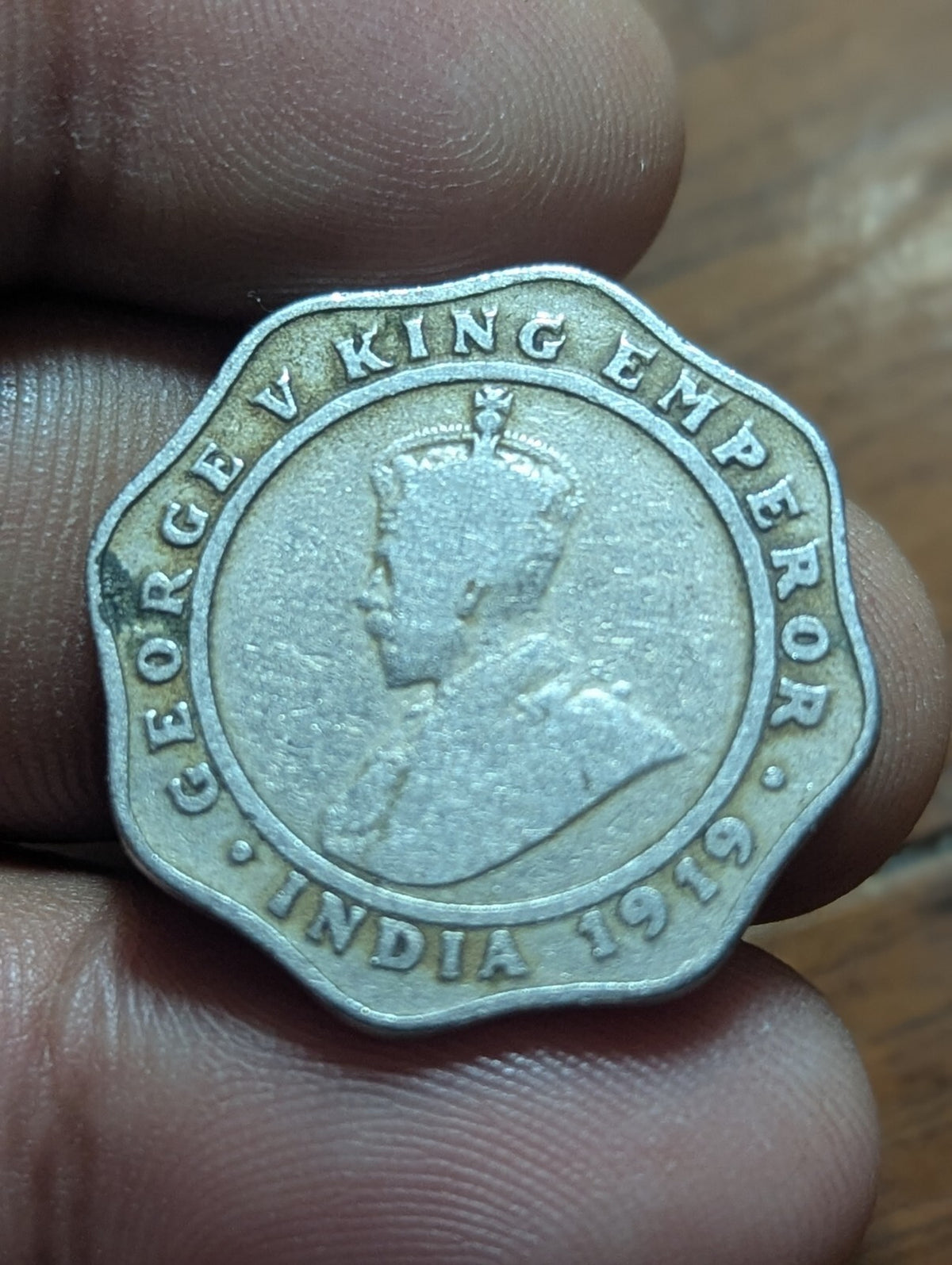 British India RARE 1920 4 Annas, King George V & Emperor Vintage KM#519
