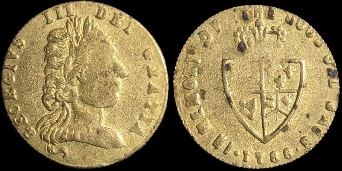 GEORGE  III MEMORY OF THE GOOD OLD DAYS 1797 Spade Guinea Brass Token - 26mm