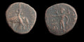 HUVISHKA Kushan Empire INDIA Ancient Authentic Greek Coin MAO ELEPHANT Scarce Va