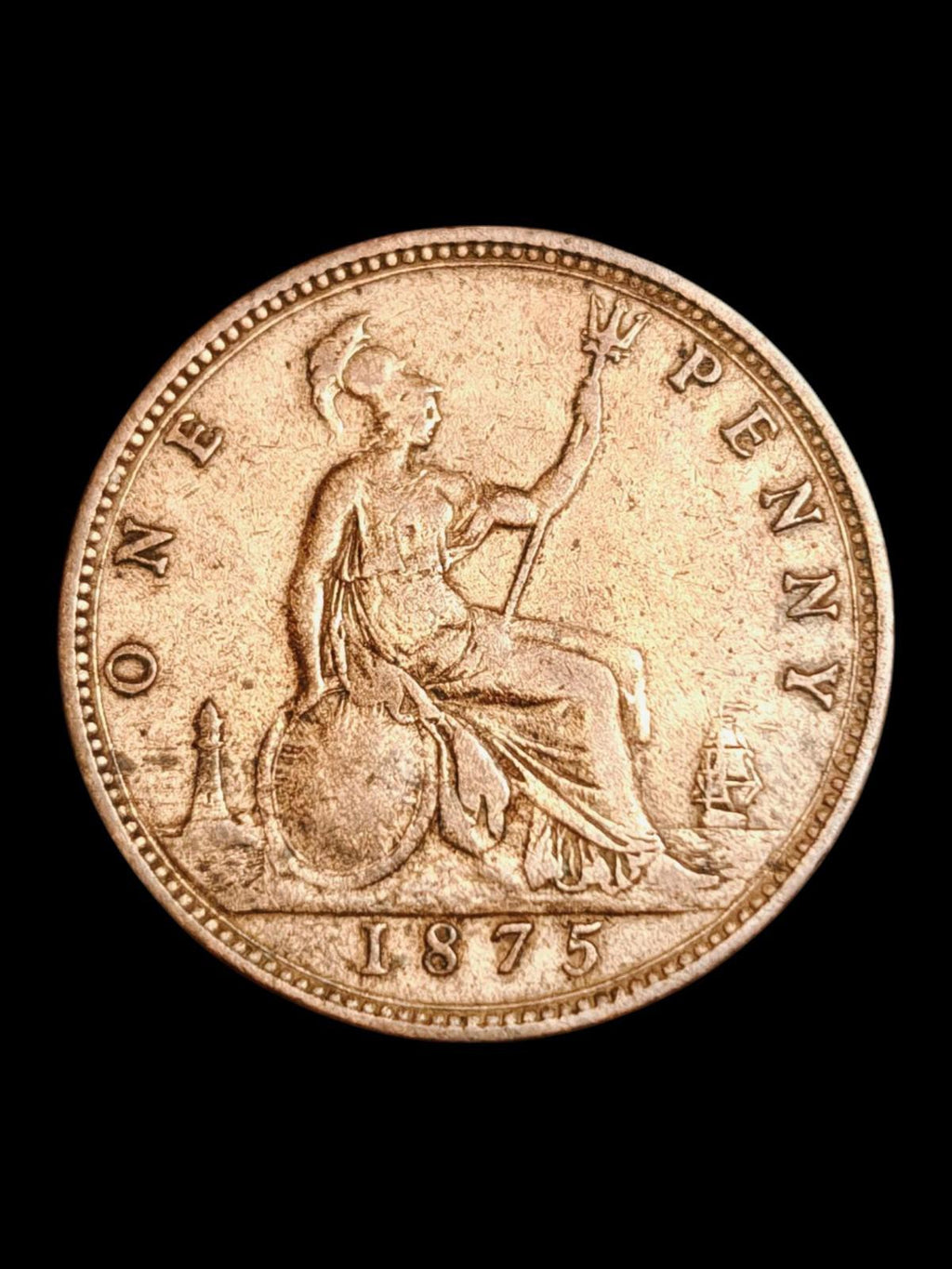 大不列颠 1875年 1便士 1d GB Wow评级