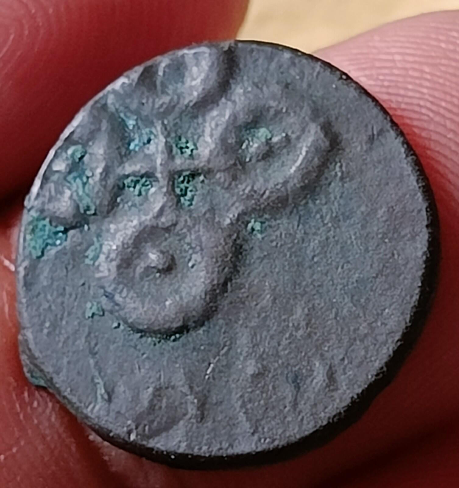 #Rownak#V76#Ancient India Satavahana Satakarni Elephant potin coin 1 Karashapana
