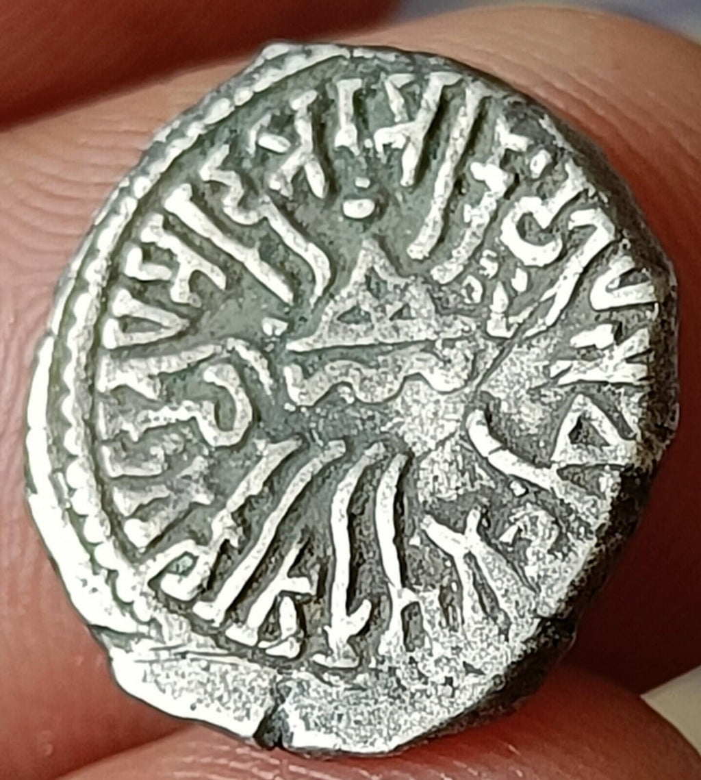 #AB66#India SILVER coin of Rudra sena Western Kshatrapas.Indo-Scythian rulers