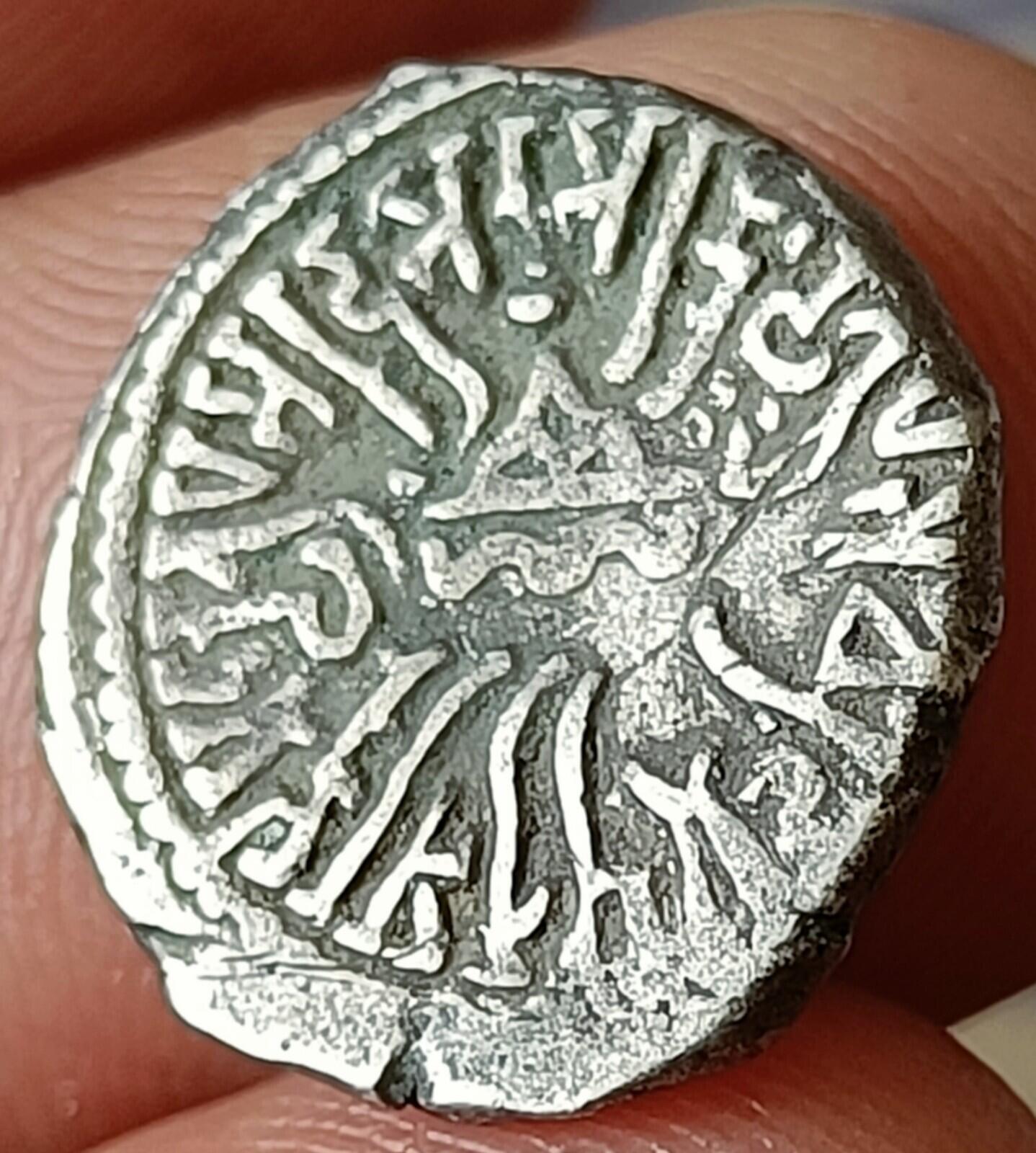 #AB66#India SILVER coin of Rudra sena Western Kshatrapas.Indo-Scythian rulers