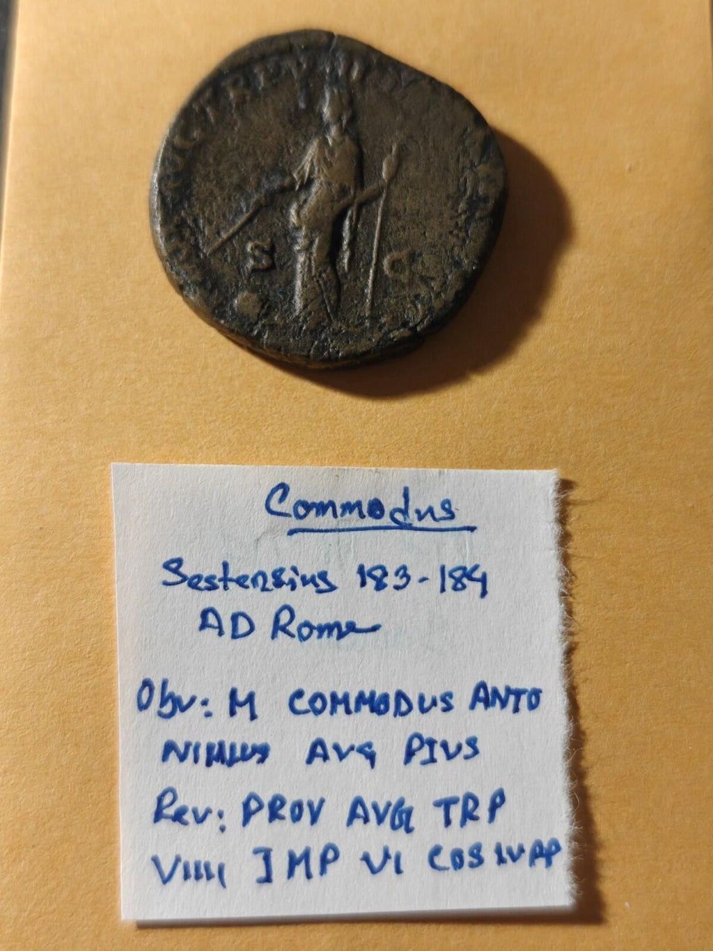 COMMODUS 183AD Sestertius Big Ancient Roman Coin Felicitas Good luck Cult