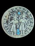 India-Great-Hindu-Ram darbar Token Silvered Unlisted Variety Plant STAR**