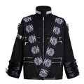 Jackson Black Sash Jacket MJ Style Functional Jacket Adult Stage Concert Cosplay Performance Costume
