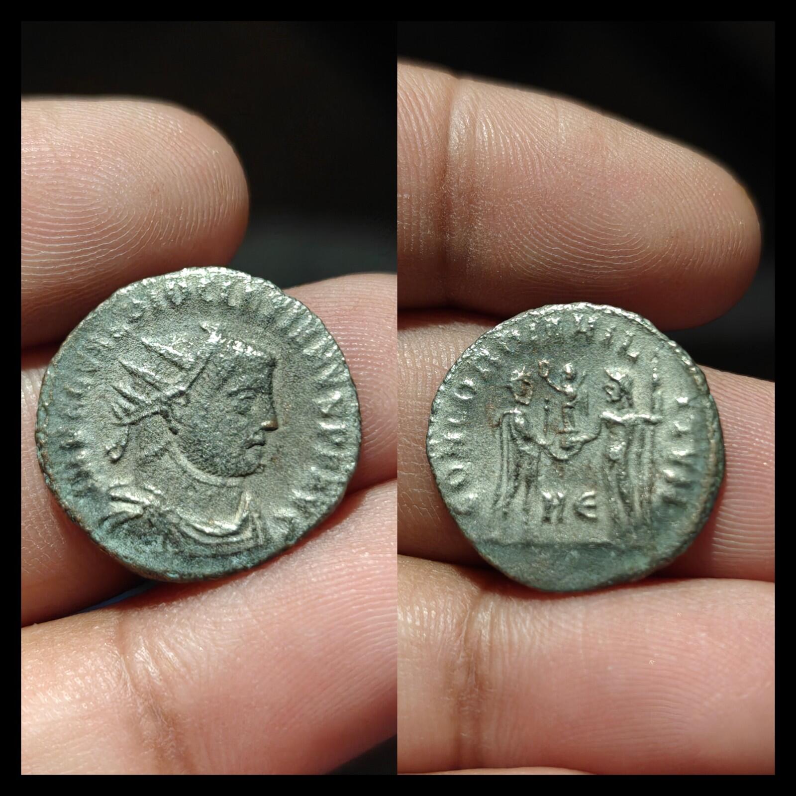 Diocletian 287 AD Antoninianus Empire romain CONCORDIA TEMP Monnaie rare